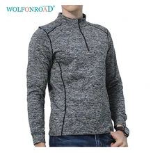 WOLFONROAD мужские беговые Футболки с длинным рукавом, спортивные топы, быстросохнущие футболки для походов, кемпинга, фитнеса, треккинга, эластичные рубашки
