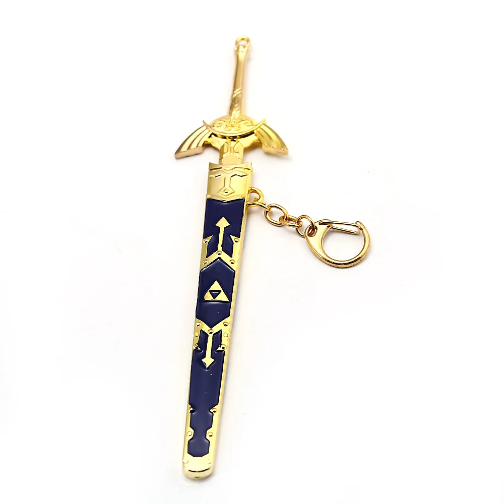 HSIC 17 см легенда о Зельде дыхание диких брелок Золотой металлический брелок для ключей меч игрушка ножны чавейру мужские ювелирные изделия HC12989