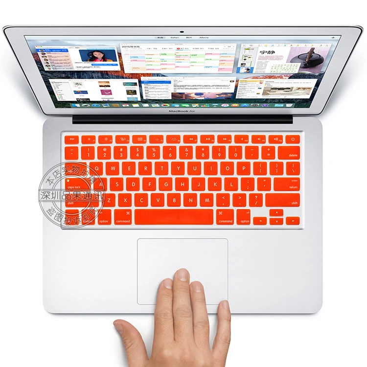 США Макет красочные силиконовые английский клавиатура кожи защита наклейка для 1" 15" 1" Mac MacBook Air pro Retina/IMAC G6 - Цвет: orange