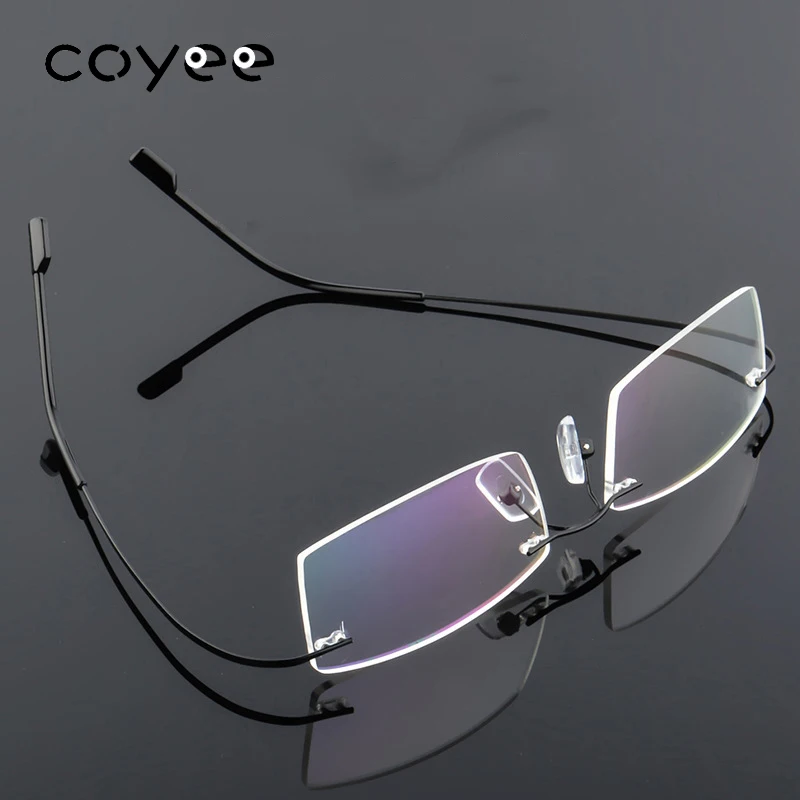

Flexible Rimless Glasses Frames Men Titanium Alloy Optical Eyewear Myopia Glasses Clear Women Eyeglasses Prescription Spectacles