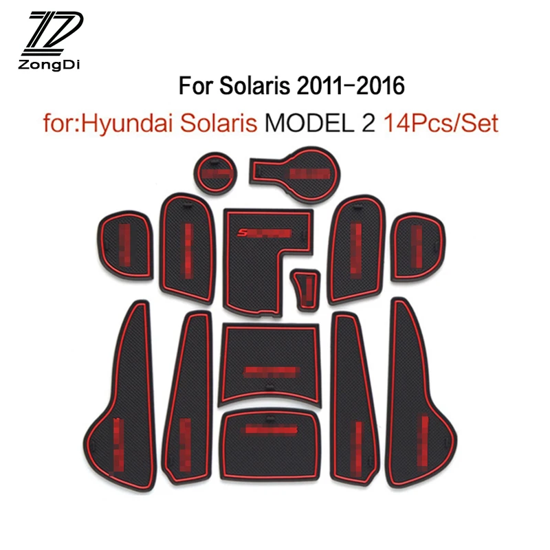 

ZD For Hyundai Solaris 2 Ix35 Accessories For Hyundai Creta IX25 Tucson 2015 2016 2017 Car Interior Cup Mat Door Gate Slot Pad