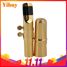 Yibuy E-flat Alto Saxophone Sax Mouthpiece Cap Ligature Gold plate 7# Good Sound