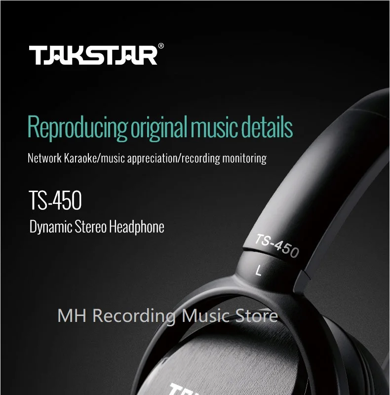 TAKSTAR TS-450 динамические стереонаушники для прослушивания музыки, сетевого караоке, производства аудио, мониторинга