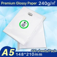 A5 premium glossy photo paper 240gsm inkjet photo paper( 148x210mm) 100 sheets/pack