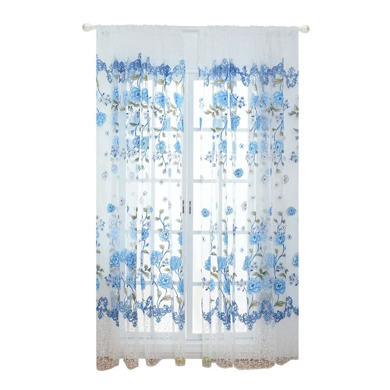 

Transparent Burnout Burnout Sheer Curtains bedroom 3d curtain Tulle Voile Screening White Voile sheer for Home Bedroom