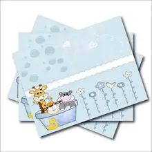 14 шт./партия, милый утиный Жираф на заказ, день рожденья для мальчиков, приглашает ребенка на душ, поставщик праздничных украшений