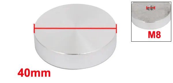 Aluminum Disc Hardware 40/50/60/75mm Diameter 10mm Thickness M8/M10 Thread for Glass Table aluminum disc hardware