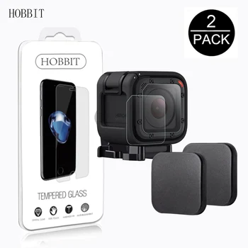 

4pcs/lot For GoPro Hero 4 Session 5 Session accessories Lens 0.3mm 2.5D Tempered Glass Screen Protector Film Lens Cap Cover
