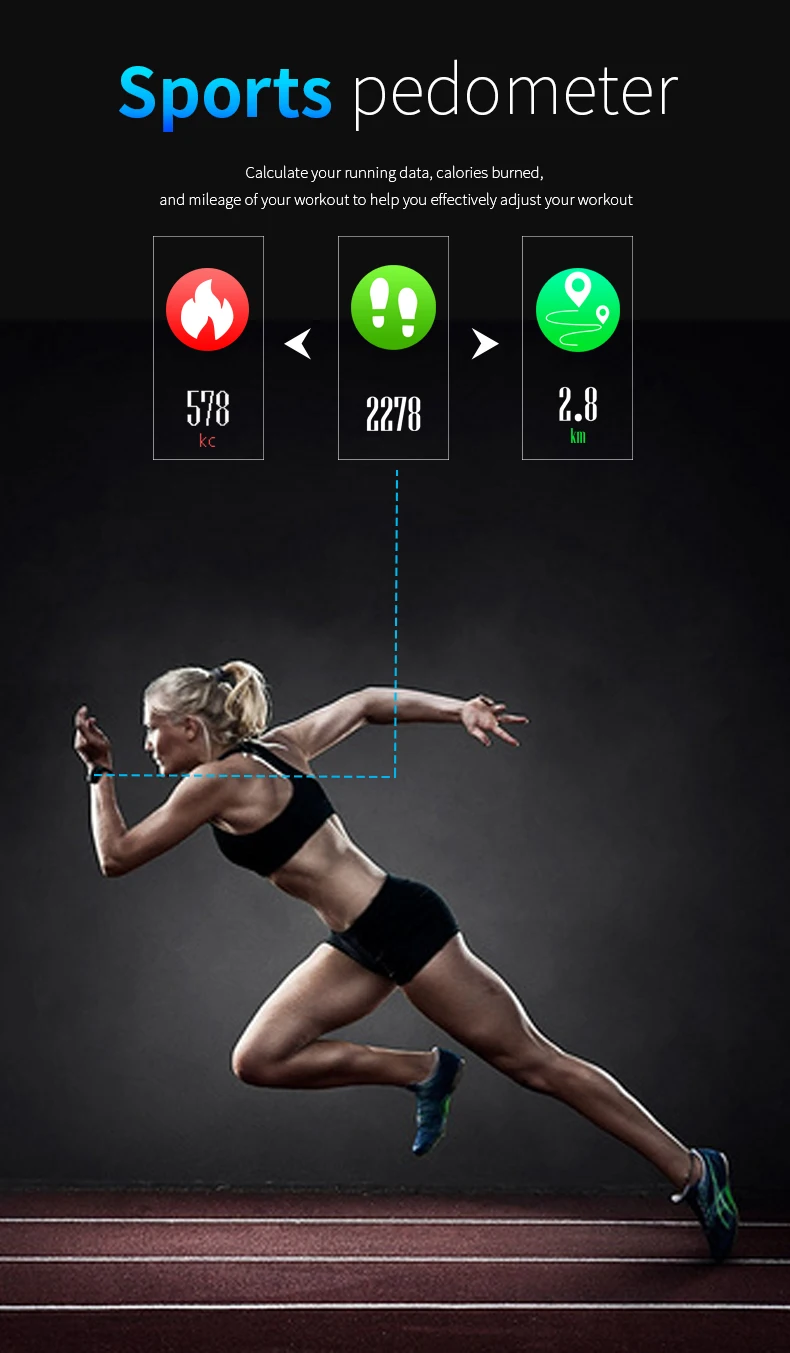 IP68 Смарт-часы браслет крови Давление Кислорода Монитор сердечного ритма браслет Цвет Экран группа для iOS телефона Android Для женщин