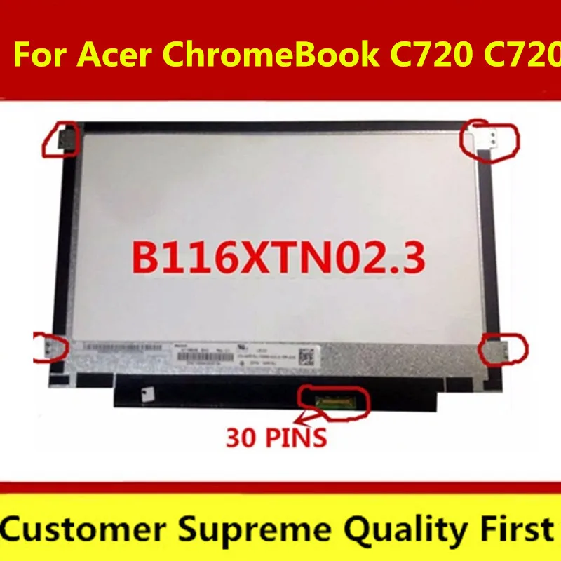 11.6 inch lcd matrix B116XTN01.0 N116BGE-E42 laptop lcd screen panel FOR ACER chromebook C720 30pin