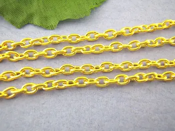 

Free shipping!!!!100M/ DIY jewelry findings- Gold Plated Chains Findings 3*4mm