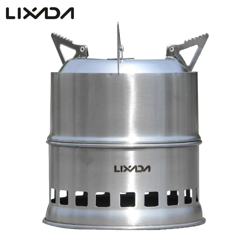 Портативная уличная плита Lixada из нержавеющей стали легкая деревянная