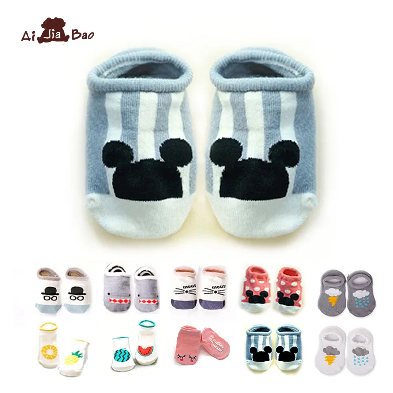 Newborn Cotton Anti-slip Baby Socks Boy Girls Cartoon Animal Toddler Floor Socks