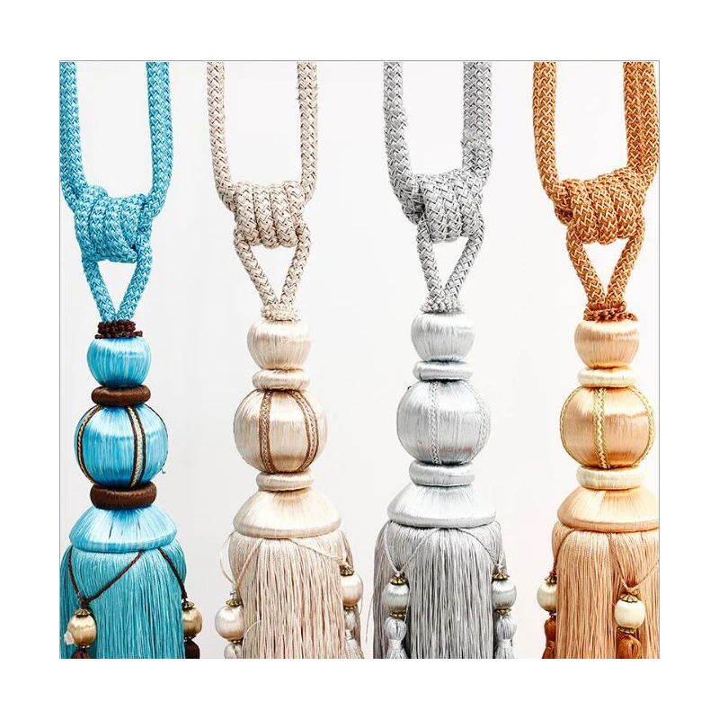 Luxury Curtain Tiebacks Tassel Fringe Hanging Belt Balls Curtain