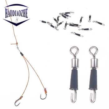 

HAODIAOZHE 20pcs/lot Fishing Connector Rolling Swivel Stainless Steel Fishing Gear Accessories Connector Nice Snap Tackle YU155