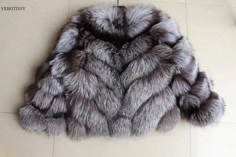 2018 Новое поступление натуральным silver fox Меховая куртка пальто для женщин модные женские туфли зимняя меховая верхняя одежда в европейском
