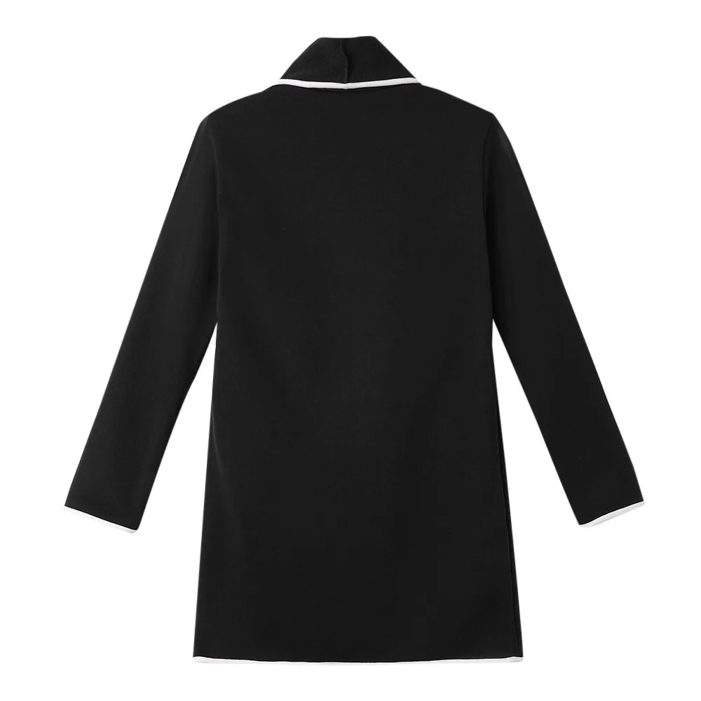 Вязаный женский кардиган осень зима свободный элегантный ветрозащитный свитер длинное пальто кардиган модная повседневная одежда d90709