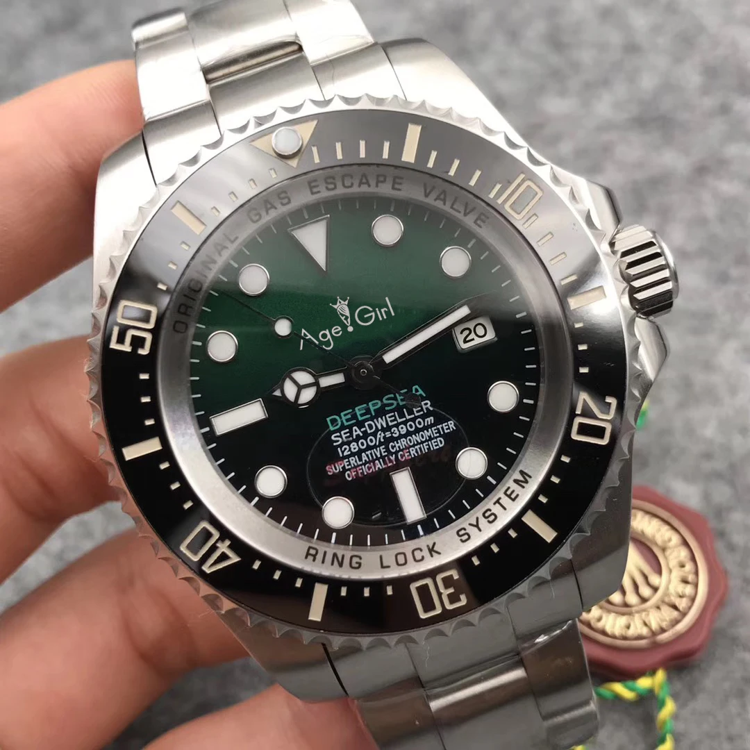 

Luxury Brand New Men Watch Stainless Steel Automatic Mechanical Black Blue Green Ceramic Sapphire Watches Big Limited 44MM AAA+