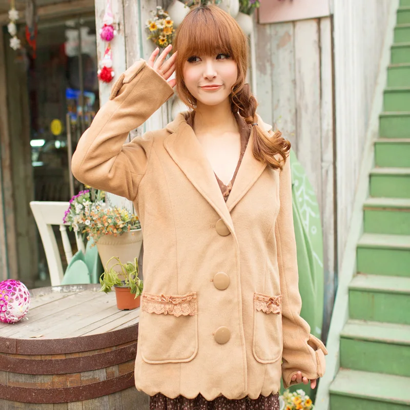 

Princess sweet lolita coat Japanese College of sweetness soft sister Wide butterfly knot lace fashion cute coat women UF144