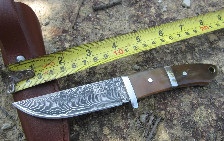 Buy Damascus steel army Survival knife high hardness