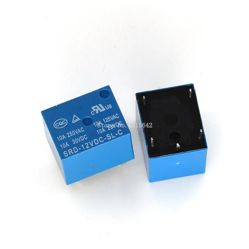 5 шт./лот SRD-12VDC-SL-C SRD-12 5 шпильки 12V 10A катушка DC PCB реле