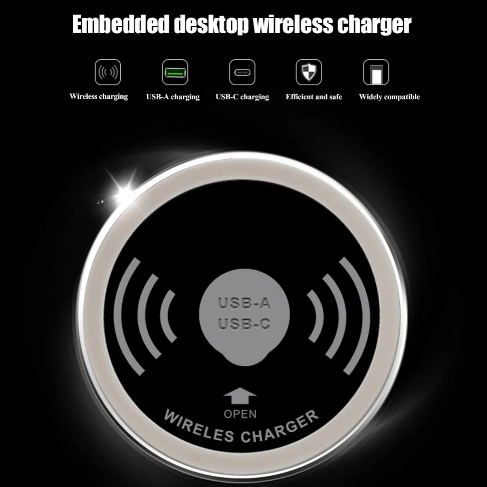 Настольное Беспроводное зарядное устройство для iPhone XS Max XR X быстрое типа C 15 Вт 3 0