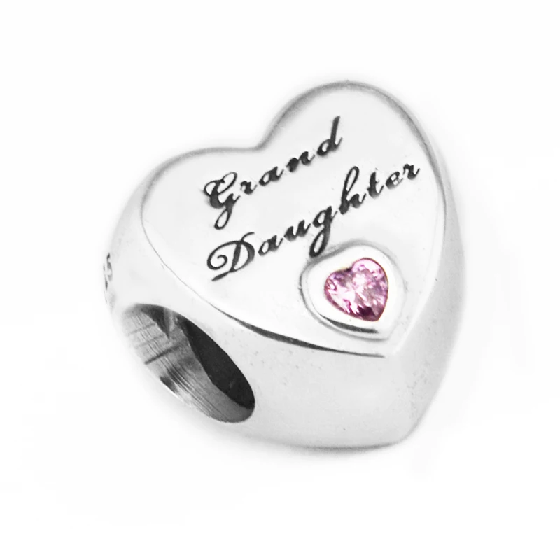 

Pandulaso Beads For Woman Granddaughter's Love Charm Fits Sterling Silver Jewelry Bracelet & Bangle Fashion Female Jewelry