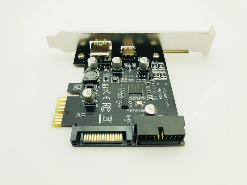 PCI-Express PCI-e к USB 3,1 type-C Riser Post карта PCIe к USB-C 2.4A быстрое зарядное устройство+ 19PIN передний USB Miner адаптер расширения