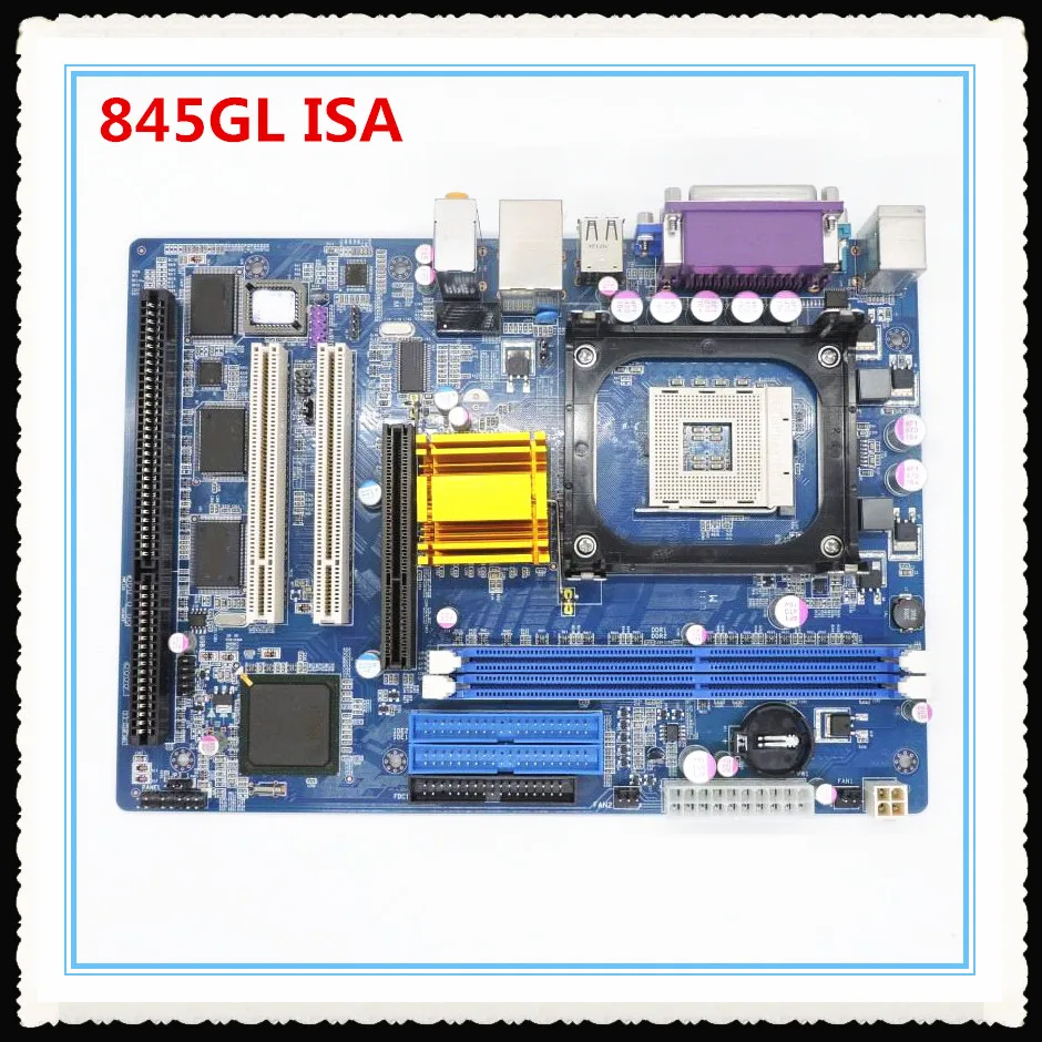 Новый оригинальный 845 845GV 845GL ISA плата PGA478 материнской 2PCI VGA LPT 1ISA слот фрезерный станок Промышленная материнская плата