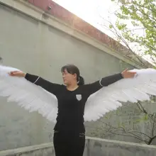 Индивидуальный уникальный сексуальный белый большой размер Крылья ангела перо для взрослых женщин свадебный реквизит для украшения вечеринки 130 см EMS