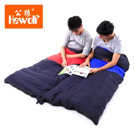 Down sleeping bag autumn and winter outdoor adult envelope style thickening thermal duck down sleeping bag 1200g filling