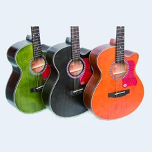 Высокое качество 4" Акустическая гитара из ели Sapele задняя пластина из красного дерева гриф Винтажный стиль гитары ra матовый зеленый цвет