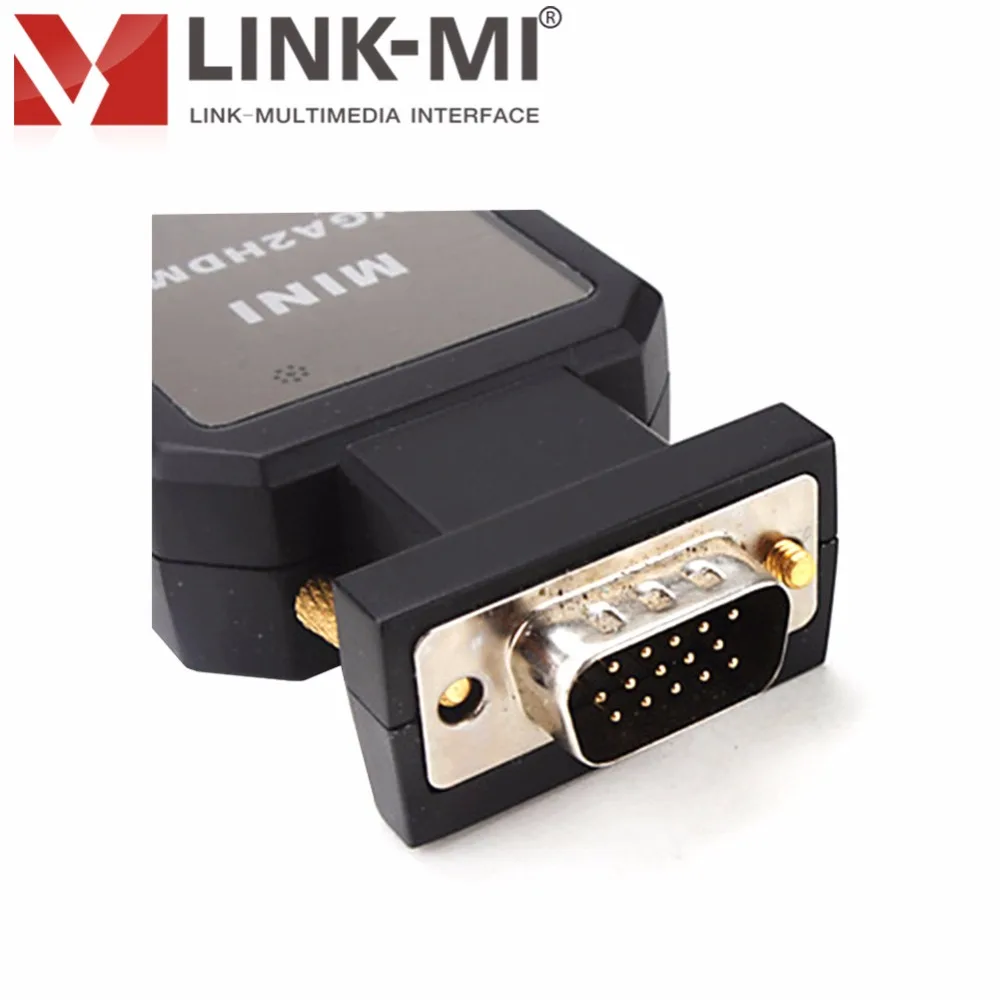 LINK MI LM VH05 Мини HD преобразователь из VGA в HDMI + 3 5 мм аудио видео адаптер к HDTV или DVI