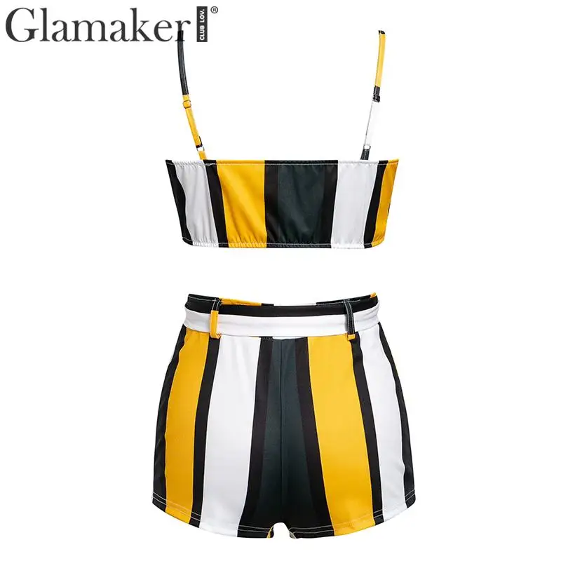 Glamaker костюм из двух предметов полосатый пляжный комбинезон женский летний