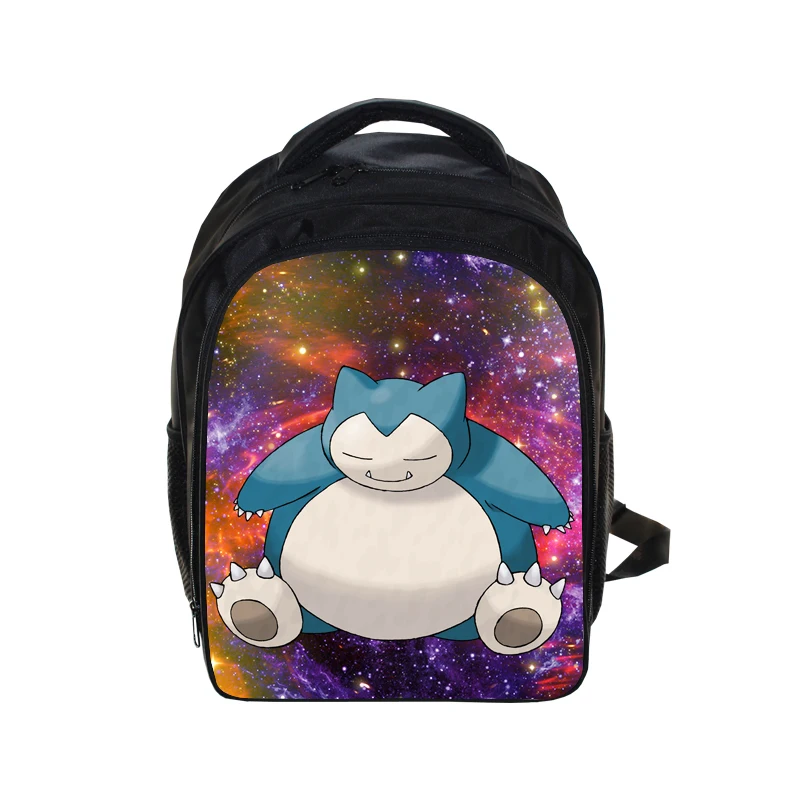Cartoon Cute Pokemonn Snorlax Galaxy Kindergarten Bag Backpack Kids