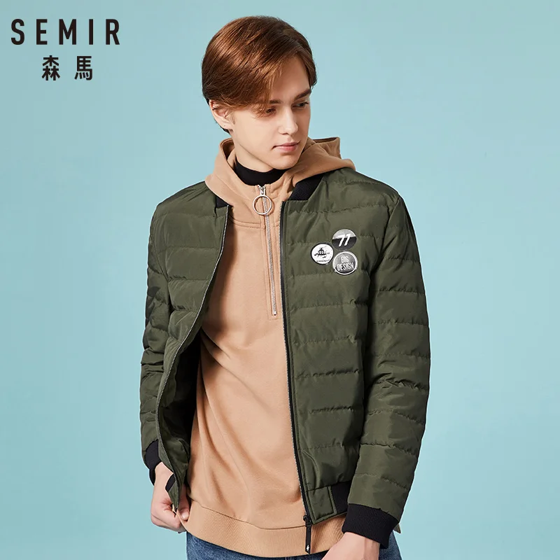

SEMIR New Autumn Winter Man Duck Down Jacket Ultra Light Thin Plus Size Spring Jackets Men Baseball Collar Outerwear Coat