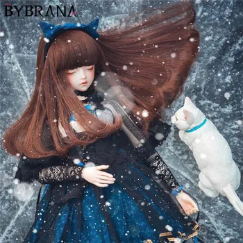 

Bybrana Brown Inside Volume Bangs Pear Roll hair High Temperature Fiber 1/3 1/4 BJD Wigs for dolls