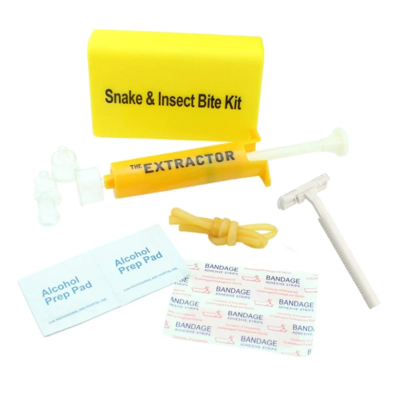 

Outdoor Camping Survivor Venom Extractor Kit Safe First Aid Kit Safety Venom Protector Snake Bees Bite Venom Pump GMT601