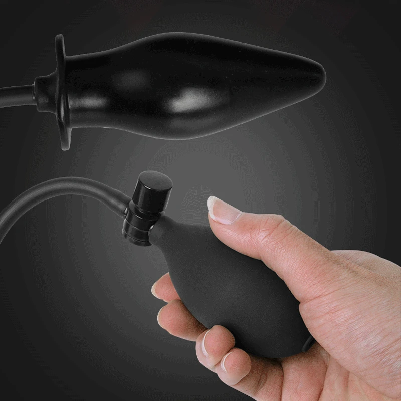Silicone Anal Plug Pump Inflatable Butt Sex Toys For Adults Woman Anus G Spot Stimulate Large Black Buttplug Expander |