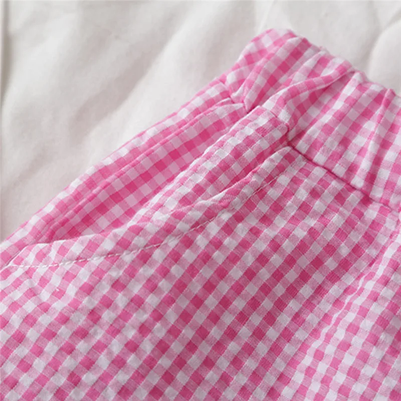Girls suit summer 2019 new Toddler Kids Baby Girls Outfits Clothes Plaid Sleeveless Vest T-shirt+Shorts Set (14)