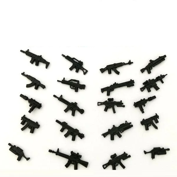 

20PCS Rifle Submachine Gun Mini Figures Military Weapons Parts Accessories Playmobil City Bricks Building Block Original Toys