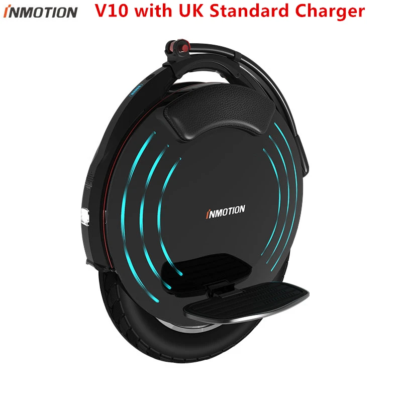 UK Standard Plug V10 Моноцикл INMOTION V10, самобалансирующийся электрический скутер, 1800 Вт, встроенный в ручке, Ховерборд с декоративными лампами, длинная доска - Цвет: UK Standard Plug V10