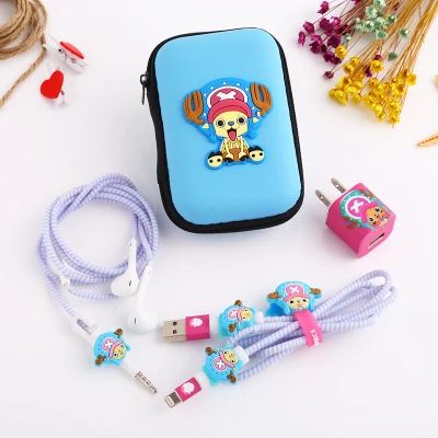 style 4 Мультфильм USB кабель наушники протектор набор с наушниками коробка кабель Стикеры для намотки Спиральный шнур протектор для iphone 5s 6 6s 7 - Цвет: style 4