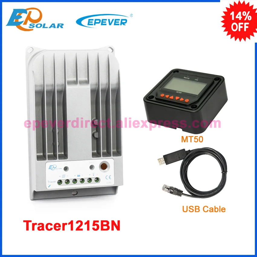 Домашний mppt Солнечный портативный контроллер EPsolar 10A 10amp Tracer1215BN с MT50 метром и USB ПК кабель подключения программного обеспечения