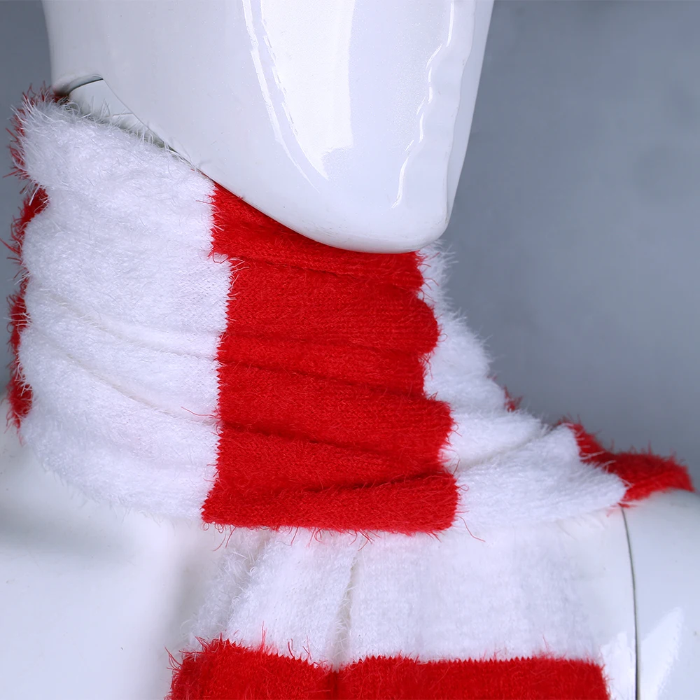 2018 Cartoon The Grinch Scarf Red And White Scarf Cosplay The Grinch Costume Chrismas Gift Halloween Party Prop (11)