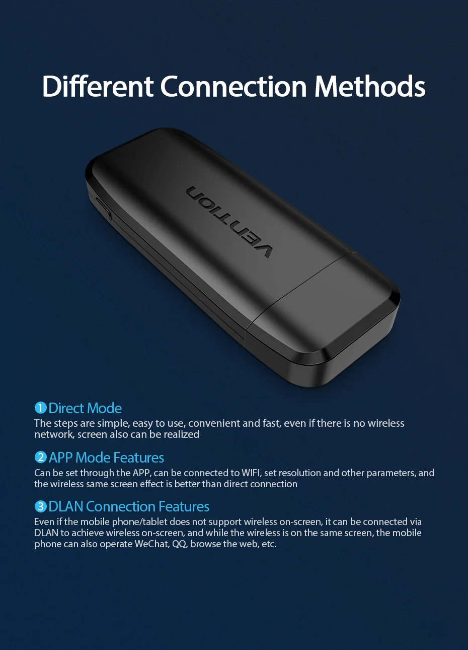 Vention беспроводной HDMI ТВ приемник 2,4G/5G WiFi Дисплей проектор 4K HD tv адаптер для Smart tv Stick для Android IOS беспроводной адаптер tv