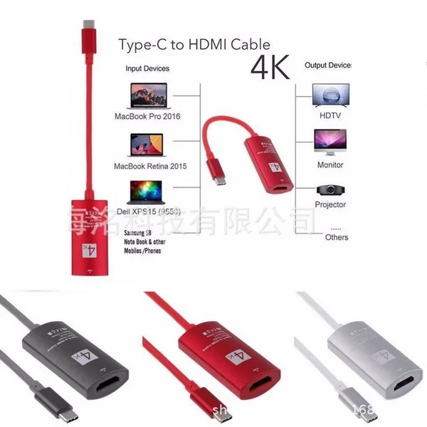 50 шт. Тип usb C конвертер мультимедийного интерфейса высокой четкости с разрешением 4 K* 2 K USB C Тип-C Кабель-адаптер для Samsung Galaxy S8 S9 Note 8 Macbook