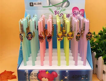 

new chinese change face gel ink pen cartoon stationery prize kawaii student learning writing pen black neutral pen 40pc/lot