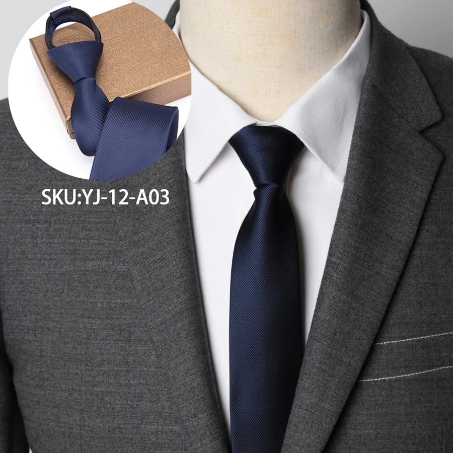IHGSNMB Mens Ties Fashion Solid Lazy Necktie Dress Slim Black Business Wedding Jacquard Bowtie Male Shirt Gravata Tie for Men