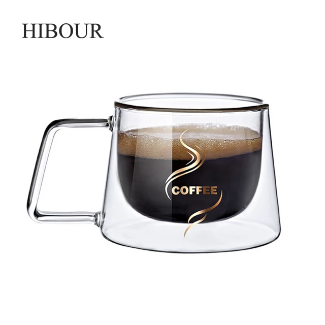 aliexpress com buy hibour double glass coffee mug with handle as